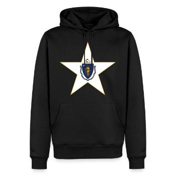 T-shirt Massachusetts Fan – Élégant et unique - Sweat à capuche Premium bio Homme - noir - Devant - Nico (187cm)