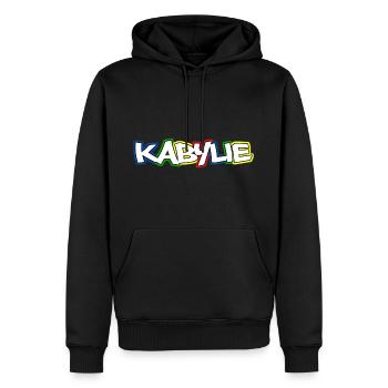 Kabylie aux couleurs Amazigh - Sweat à capuche Premium bio Homme - noir - Devant - Nico (187cm)