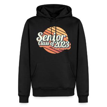Cadeau de fête de remise des diplômes rétro de la classe senior de 2023 - Sweat à capuche Premium bio Homme - noir - Devant - Nico (187cm)