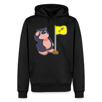 Drapeau taupe - Sweat à capuche Premium bio Homme - noir - Devant - Nico (187cm)