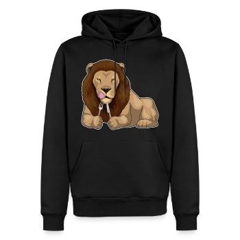 Lion Cutlery Cuisine de Cuisine - Sweat à capuche Premium bio Homme - noir - Devant - Nico (187cm)