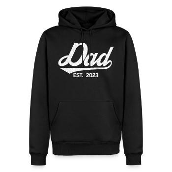2023, Dad To Be, Schwangerschaftsankündigung - Männer Premium Bio Hoodie - Schwarz - Vorne - Nico (187cm)
