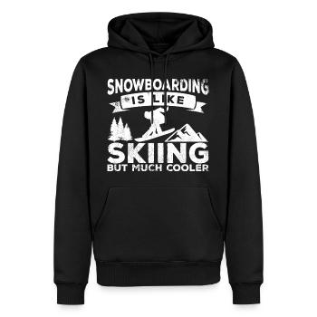 Snowboarden ist cooler als Skifahren - Männer Premium Bio Hoodie - Schwarz - Vorne - Nico (187cm)