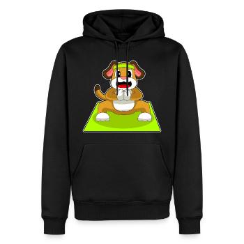 Dog Yoga Fitness Gymnastics - Men’s Premium Organic Hoodie - black - Front - Nico (187cm)