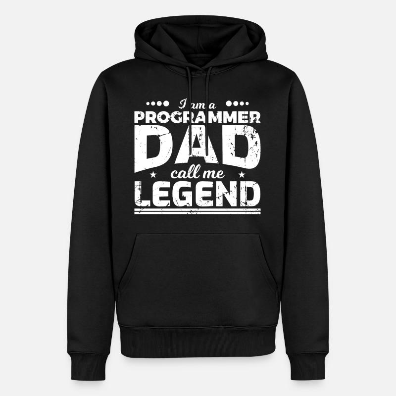 Papa codeur - Sweat à capuche Premium bio Homme - noir