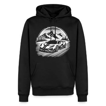 Silhouette Voiture Classique Rétro T-Shirt Voiture Classique - Sweat à capuche Premium bio Homme - noir - Devant - Nico (187cm)
