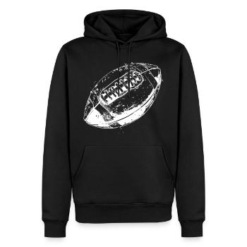 American Football Ball - Männer Premium Bio Hoodie - Schwarz - Vorne - Nico (187cm)