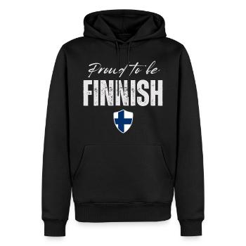 Finnish pride, I love Finland - Men’s Premium Organic Hoodie - black - Front - Nico (187cm)