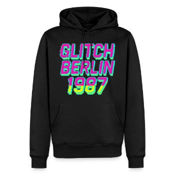 Glitch Berlin 1987 - Männer Premium Bio Hoodie - Schwarz - Vorne - Nico (187cm)