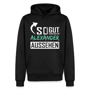 Only an Alexander can look so good - Men’s Premium Organic Hoodie - black - Front - Nico (187cm)