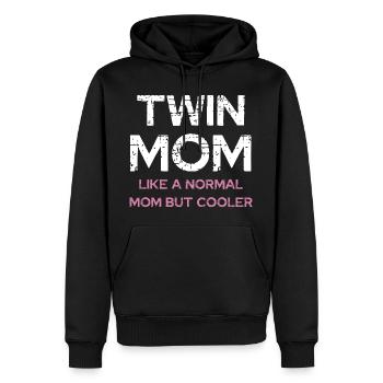 Zwillingsmama – cooler als normale Mama - Männer Premium Bio Hoodie - Schwarz - Vorne - Nico (187cm)