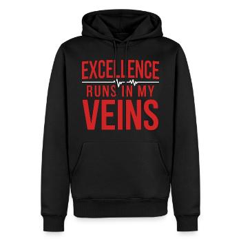 ER Nurse Excellence Runs In My Veins Paramedic - Männer Premium Bio Hoodie - Schwarz - Vorne - Nico (187cm)