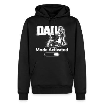 Chemise activée en mode papa Poussette pour bébé Nouveau Papa - Sweat à capuche Premium bio Homme - noir - Devant - Nico (187cm)