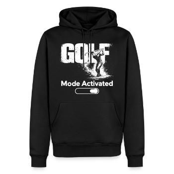 Golf Shirt Golf Mode Activated Golfer Gift - Männer Premium Bio Hoodie - Schwarz - Vorne - Nico (187cm)