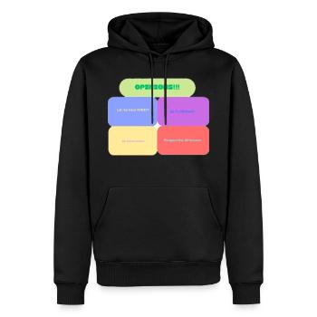 Opinions! Colorful Blocks - Men’s Premium Organic Hoodie - black - Front - Nico (187cm)