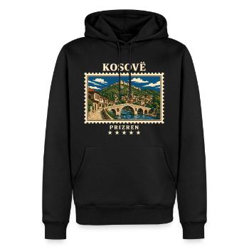 Kosovo Prizren Vintage Reisemarke - Männer Premium Bio Hoodie - Schwarz - Vorne - Nico (187cm)