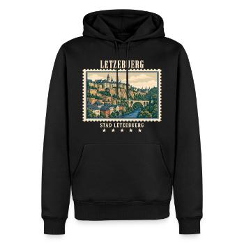 Luxemburg Luxemburg-Stadt Vintage Reisemarke - Männer Premium Bio Hoodie - Schwarz - Vorne - Nico (187cm)