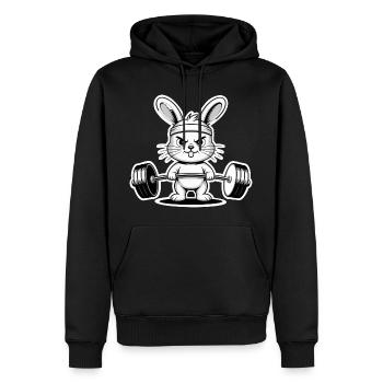 Pumpernickel Kaninchen  - Männer Premium Bio Hoodie - Schwarz - Vorne - Nico (187cm)