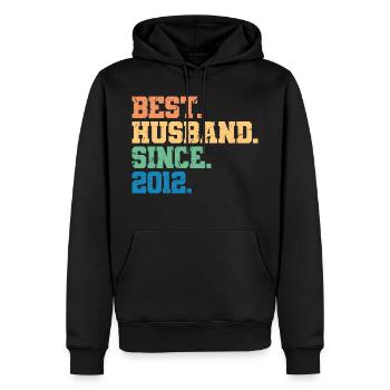 Bester Ehemann seit 2012, Geschenk zum 11-jährigen Jubiläum - Männer Premium Bio Hoodie - Schwarz - Vorne - Nico (187cm)