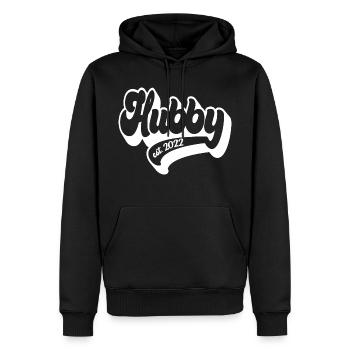 2022 - zukünftiger Ehemann, Verlobungspartei - Männer Premium Bio Hoodie - Schwarz - Vorne - Nico (187cm)