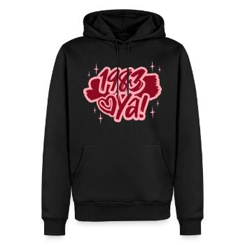 Geburtsjahr 1983 Geburtstag 40 Jahre - Männer Premium Bio Hoodie - Schwarz - Vorne - Nico (187cm)