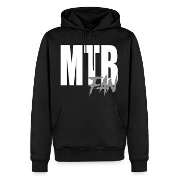 Vélo VTT - Sweat à capuche Premium bio Homme - noir - Devant - Nico (187cm)