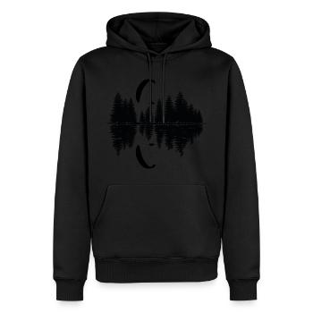 Gleitschirm Sonnenuntergang Spiegelung See - Männer Premium Bio Hoodie - Schwarz - Vorne - Nico (187cm)