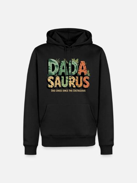 Dinosaur Dad Saurus Gift Dad - Men’s Premium Organic Hoodie - black