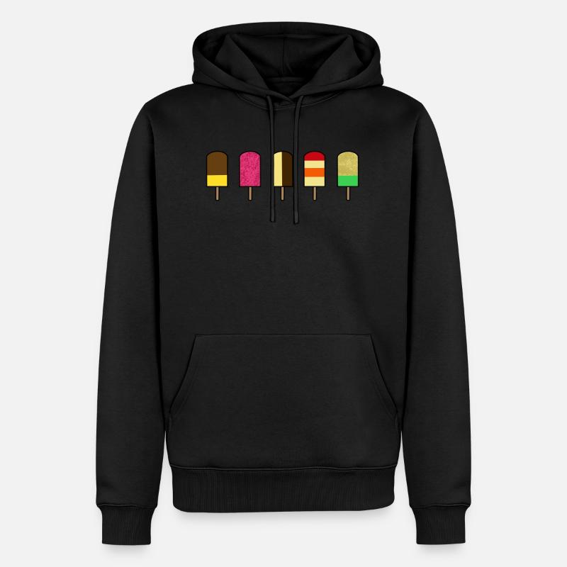 Eis, Eiscreme, Glace - Männer Premium Bio Hoodie - Schwarz