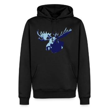 moose - elk - hunting - hunter - Men’s Premium Organic Hoodie - black - Front - Nico (187cm)