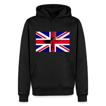 Queen Britain Flag - Männer Premium Bio Hoodie - Schwarz - Vorne - Nico (187cm)
