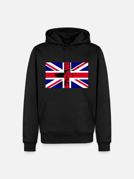 Queen Britain Flag - Men’s Premium Organic Hoodie - black