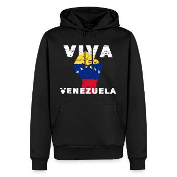 Viva Venezuela Poing - Sweat à capuche Premium bio Homme - noir - Devant - Nico (187cm)