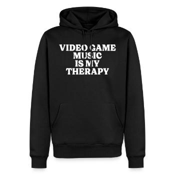 Geek Thérapie Musique De Jeux Vidéos - Sweat à capuche Premium bio Homme - noir - Devant - Nico (187cm)
