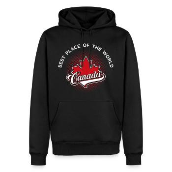 Canada - Männer Premium Bio Hoodie - Schwarz - Vorne - Nico (187cm)