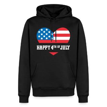 Joyeux 4 juillet - Sweat à capuche Premium bio Homme - noir - Devant - Nico (187cm)