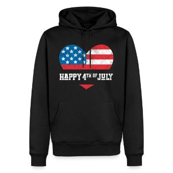 Joyeux 4 juillet - Sweat à capuche Premium bio Homme - noir - Devant - Nico (187cm)