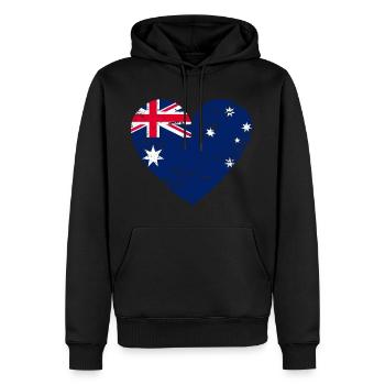 Australia Flaggenherz - Männer Premium Bio Hoodie - Schwarz - Vorne - Nico (187cm)