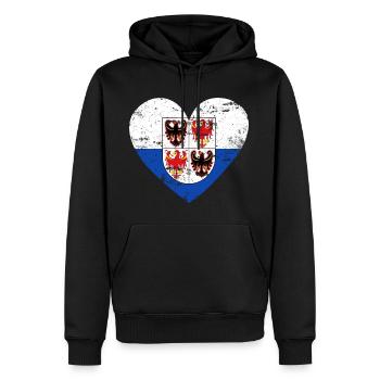 Cœur du drapeau du Tyrol du Sud - Sweat à capuche Premium bio Homme - noir - Devant - Nico (187cm)