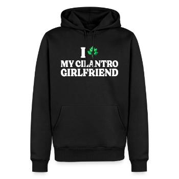 Humour Adore La Coriandre J'aime La Coriandre - Sweat à capuche Premium bio Homme - noir - Devant - Nico (187cm)