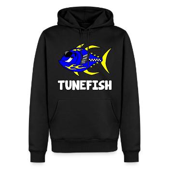 Tunefish - Männer Premium Bio Hoodie - Schwarz - Vorne - Nico (187cm)
