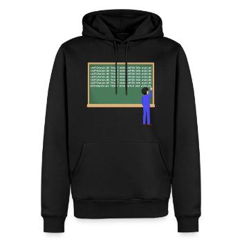 Unterwäsche trägt man unter der Wäsche - Männer Premium Bio Hoodie - Schwarz - Vorne - Nico (187cm)