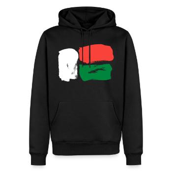 Drapeau de Madagascar - Coups de pinceau - Sweat à capuche Premium bio Homme - noir - Devant - Nico (187cm)