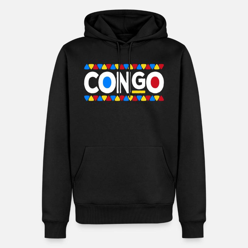 Congolais Drapeau Congo - Sweat à capuche Premium bio Homme - noir