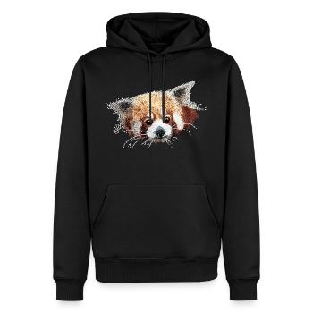 Panda - Männer Premium Bio Hoodie - Schwarz - Vorne - Nico (187cm)
