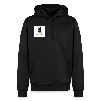 Stay Pawitive Hundemotiv - Männer Premium Bio Hoodie - Schwarz - Vorne - Nico (187cm)