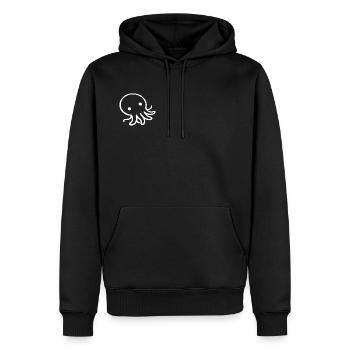 Liegender Oktopus One Line Meeresmotiv - Männer Premium Bio Hoodie - Schwarz - Vorne - Nico (187cm)
