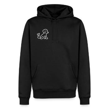 Un chien mignon avec un cœur à la queue - Sweat à capuche Premium bio Homme - noir - Devant - Nico (187cm)