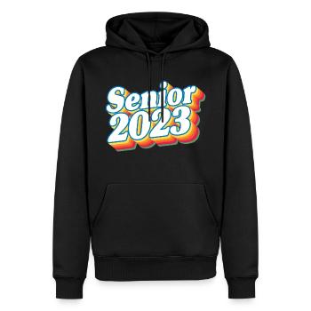 Cadeau de fête de remise des diplômes rétro de la classe senior de 2023 - Sweat à capuche Premium bio Homme - noir - Devant - Nico (187cm)