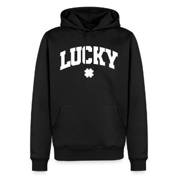 Cadeau de la Saint-Patrick Trèfle Hommes, Femmes, Enfants - Sweat à capuche Premium bio Homme - noir - Devant - Nico (187cm)